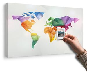 Obraz na korku farebná mapa sveta v štýle origami