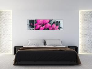 Obraz ružové kvety (Obraz 170x50cm)