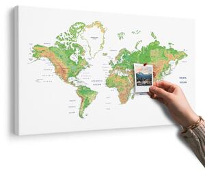 Obraz na korku klasická mapa sveta s bielym pozadím