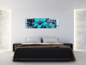 Obraz modré kvety (Obraz 170x50cm)
