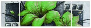 Obraz zelené kvety (Obraz 170x50cm)