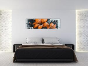 Obraz oranžovej kvety (Obraz 170x50cm)
