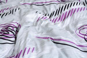 Obliečky z mikrovlákna s bavlneným efektom 4dielne VELETA fialová