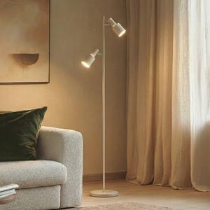 Stojacia lampa Lindby Ovelia, béžová, kov, E27, Krémová / jantárovo žltá, Obývacia izba / jedáleň, kov, Moderný, Stojaca lampa