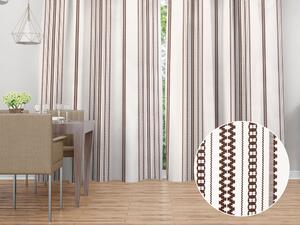 Biante Bavlnený záves Sandra SA-618 Hnedý ľudový vzor na bielom 140x140 cm