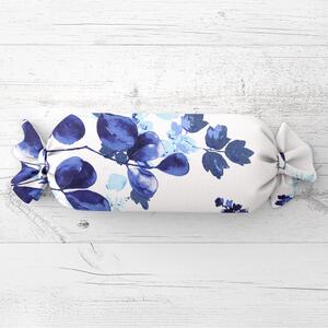 Biante Vankúš valec bonbon Sandra SA-605 Modrý eukalyptus na bielom 15x40 cm