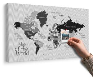 Obraz na korku štýlová čiernobiela mapa
