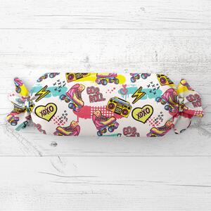 Biante Detský vankúš valec bonbon Sandra SA-604 Ružový retro štýl 15x40 cm