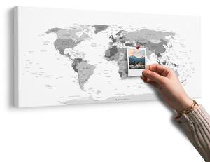 Obraz na korku čiernobiela mapa s názvami