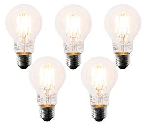 Sada 5 LED žiaroviek E27 A60 číre 6W 630lm 2200K