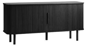 Čierna nízka komoda v dekore duba s posuvnými dverami 76x160 cm Cavo – Unique Furniture