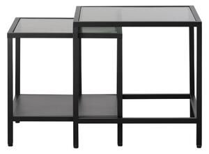 Sklenené odkladacie stolíky v súprave 2 ks 50x50 cm Bronco – Unique Furniture