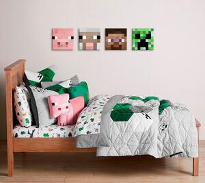Minecraft obraz - Najlepšie postavičky na plátne - Steve, Creeper, Sheep, Pig - 40x40 cm