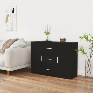 Komoda čierna 91x29,5x65 cm spracované drevo