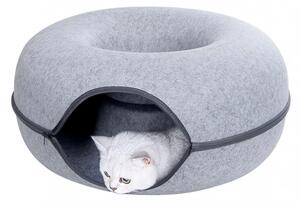 E-CARLA Pelech pre mačky donut tunel 50cm - sivý