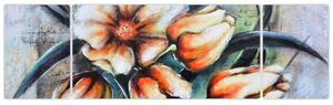 Obraz kvetov vo váze (Obraz 170x50cm)