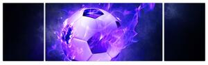 Horiace futbalová lopta - obraz (Obraz 170x50cm)