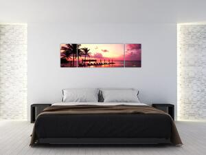 Západ slnka v exotike - obraz (Obraz 170x50cm)