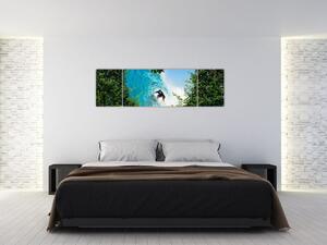 Abstraktný obraz surfistov (Obraz 170x50cm)
