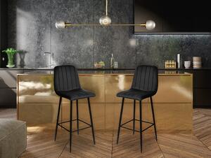 ViaDomo Via Domo - Barová stolička Monte - čierna - 43x110x50 cm