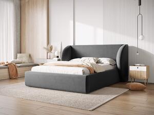 MUZZA Čalúnená posteľ milany s úložným priestorom 200 x 200 cm sivá