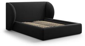 MUZZA Čalúnená posteľ milany s úložným priestorom 200 x 200 cm čierna