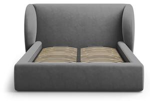 MUZZA Čalúnená posteľ milany s úložným priestorom 200 x 200 cm sivá