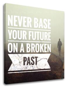 Motivačný obraz na stenu Never base your future_002 - 30x30 cm