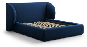 MUZZA Čalúnená posteľ milany s úložným priestorom 200 x 200 cm zamat modrá