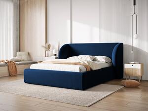 MUZZA Čalúnená posteľ milany s úložným priestorom 140 x 200 cm modrá