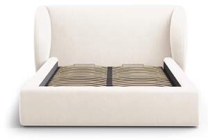 MUZZA Čalúnená posteľ milany s úložným priestorom 180 x 200 cm béžová