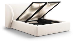 MUZZA Čalúnená posteľ milany s úložným priestorom 140 x 200 cm zamat béžová