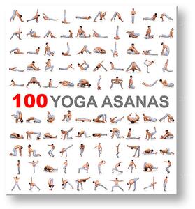Motivačný obraz na stenu 100 Yoga asanas - 30x30 cm