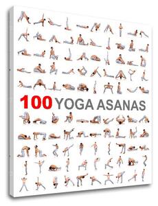 Motivačný obraz na stenu 100 Yoga asanas - 30x30 cm