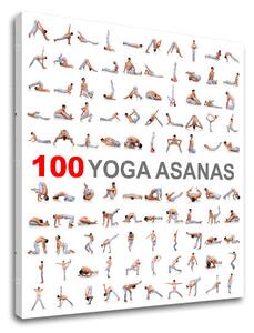 Motivačný obraz na stenu 100 Yoga asanas - 30x30 cm