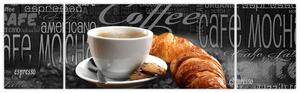 Káva s croissantom - obraz (Obraz 170x50cm)