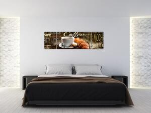 Káva s croissantom - obraz (Obraz 170x50cm)