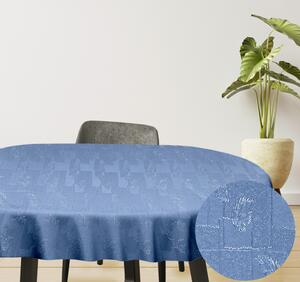 Ervi dekoračný obrus na stôl oválny - Estella listy modrá
