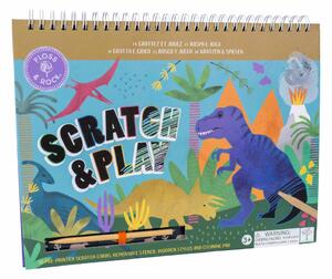 Floss&Rock Tabuľka s vyškrabávačkami Dinosaurus