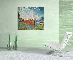 Obraz na plátne ČERVENÉ LODE V ARGENTEUIL – Claude Monet - 70x60 cm