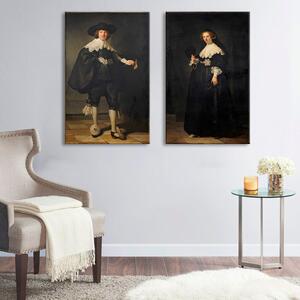 Obraz na plátne Rembrandt - Portréty Martena Soolmansa a Oopjena Coppita - 80x60 cm