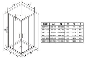 Ravak - Sprchové dvere Blix Slim BLSRV2K-90 - čierna, transparentné sklo