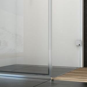 Ravak - Sprchové dvere s pevnou stenou Brilliant BSDPS-80/80 ľavá - chróm, transparentné sklo
