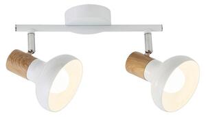 RABALUX 5944 Holly spot E14 2x40W biela, imitácia dreva