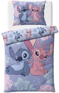 Bavlnené posteľné obliečky Lilo & Stitch - motív Stitch a Angel - 100% bavlna - 70x90 cm + 140x200 cm
