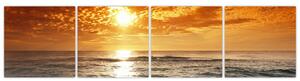 Obraz piesočného pobrežia pri západe slnka (Obraz 160x40cm)