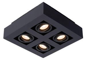 LUCIDE 09119/21/30 XIRAX stropné bodové stmievateľné svietidlo 4xGU10/5W LED čierna