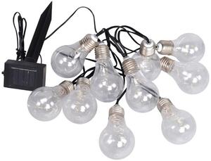 33708- 10 GLOBO Exteriérové solárne LED svietidlo, dekoratívna reťaz s 10 hruškami na osvetlenie záhrady alebo terasy, 10x 0,3W 2700K IP44
