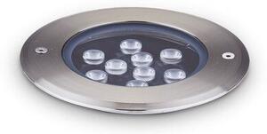 Ideal Lux 255682 FLOOR vonkajšie zápustné svietidlo do zeme LED D140mm 12W/1560lm 3000K IP67 oceľ