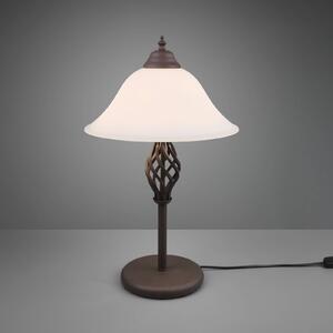 Stolná lampa Rustica s káblovým vypínačom, hrdza